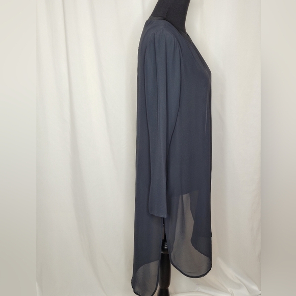 Soft Surroundings Jennifer Tunic Black Sheer Hi-Low Shell over Jersey - Size S - Picture 5 of 11
